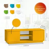 Aileenstore TV-Lowboard Fernsehertisch HiFi Kommode Sideboard Blickfangmöbel Orange