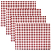 Benson Mills Kork-Tischsets 4er-Set, Dicke Kork-Tischsets für Küche und Esstisch, leicht zu reinigende Tischsets (30,5 x 40,6 cm, rechteckig, 4er-Set, Gingham-Karo-Rot)