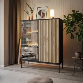 lookway Vitrine ECLIPSE WT104 104 x 126 x 39 cm Schwarz
