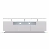 blumfeldt TV Board Weiss, Wohnzimmer Möbel für TV, 150 cm Fernsehschrank mit Color-LEDs, Großes TV-Lowboard, Niedrige TV-Schränke mit Stauraum, Schrank für Fernseher, TV-Schrank Modern, Weiß