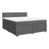 vidaXL Boxspringbett 180 x 200 cm Dunkelgrau