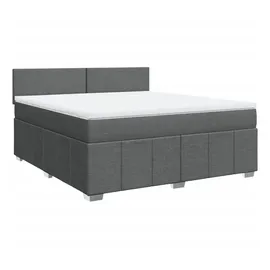 vidaXL Boxspringbett 180 x 200 cm Dunkelgrau