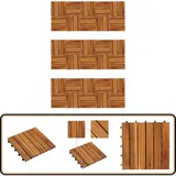 Terrassenfliesen 30 Stk. Vertikales Muster 30x30 Cm Akazienholz - Terrasse Fliesen - Holzterrasse - Gartenweg - Akazienholz - Outdoor Dekoration