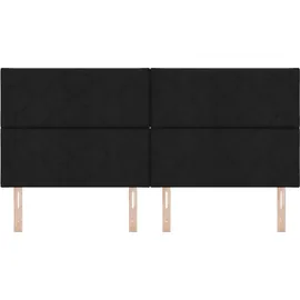 vidaXL Kopfteil Schwarz 200 cm Stoff 3338555