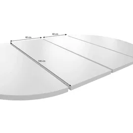 beautysofa Bilbao Ø 100–180 cm weiß