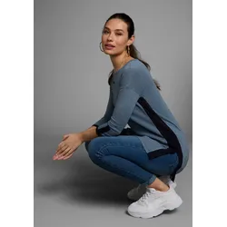 Longpullover, in Kontrastfarben, Gr. 40/42, mittelblau, , 65334534-40
