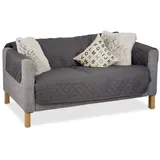 Relaxdays Relaxdays, Grau Sofaschoner 2 Sitzer, schützender Überwurf Sofa und Couch, gegen Tierhaare und Flecken, Schonbezug