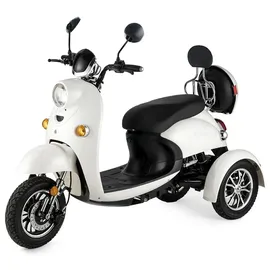 VELECO Elektromobil ZT63 Retro-Stil 650 W 12 km/h weiß