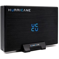 HURRICANE GD35612 3TB Aluminium Externe Festplatte, 3.5" USB 3.0 mit Netzteil externe HDD-Festplatte (3TB) 3,5", Laptop, PC, PS4, PS5, Xbox smart TV schwarz
