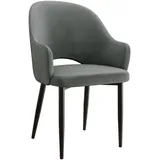Mirjan24 Polsterstuhl, Dunkelgrau, 1-Sitzer, 56x87x60 cm, Esszimmer, Stühle, Esszimmerstühle, Vierfußstühle