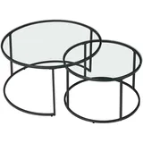 [en.casa] Kokkola Schwarz Glas 60 x 60 x 39 cm