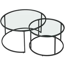 [en.casa] Kokkola Schwarz Glas 60 x 60 x 39 cm