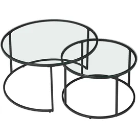 [en.casa] Kokkola Schwarz Glas 60 x 60 x 39 cm