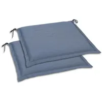 GO-DE Gartensitzkissenset, blau, Textil, 2-teilig, Uni, Füllung: Schaumstoff, Vlies,