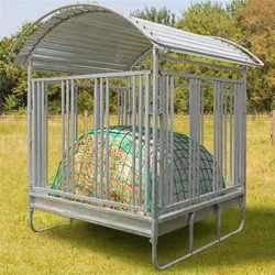 VOSS.farming Viereckraufe CLASSIC Spar-Set, Sicherheitsfressgitter + Rahmen + Netz