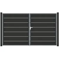 GROJA Gartentor 300 x 180 cm Anthrazitgrau/Aluminium