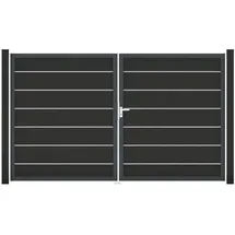 GROJA Gartentor 300 x 180 cm Anthrazitgrau/Aluminium
