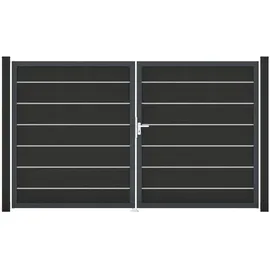 GROJA Gartentor 300 x 180 cm Anthrazitgrau/Aluminium
