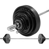 Olympia-Set 175,5 kg Langhantelstange und Hantelscheiben Guss