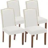 DUMOS Esszimmerstühle 2er Set, Elegant und Schön Modern Stühle Esszimmer, Pu-Leder Gepolstert küchenstühle, Esszimmerstuhl Geeignet für Küche, Wohnzimmer, Schlafzimmer (Beige)