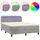 vidaXL Boxspringbett mit Matratze & LED Hellgrau 140x200 cm Samt