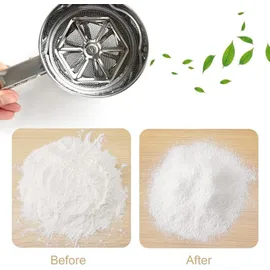 luxuskollektion Edelstahl Mehlsieb Puderzuckersieb feinmaschig Griff Einhand