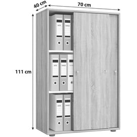 VCM my office Schiebetürenschrank XL Lona 913950 buche 2 Fachböden 70,0 x 37,0 x 110,0 cm