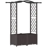 vidaXL Hochbeet mit Rankgitter und Dach 125 x 40 x 138 cm Braun