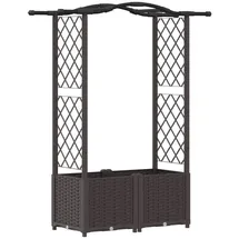 vidaXL Hochbeet mit Rankgitter und Dach 125 x 40 x 138 cm Braun