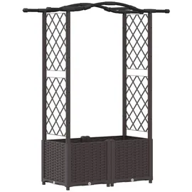 vidaXL Hochbeet mit Rankgitter und Dach 125 x 40 x 138 cm Braun