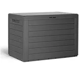 Casaria Auflagenbox Lille (1 St), Balkonbox Holzoptik Stecksystem Griffmulden Abschließvorrichtung Grau grau