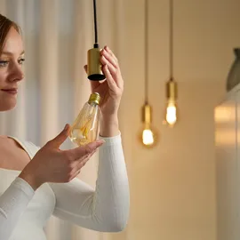 WIZ 50W E27 Edisonform Filament Amber Warm- und Kaltweiß 2er-Pack inkl. Fernbedienung, - Weiß