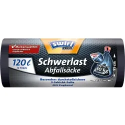Swirl PROFI Schwerlast-Abfallsäcke 4006508215775 , 1 Rolle = 12 Stück, Fassungsvermögen: 120 l