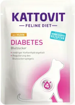 Katzen - Nassfutter KATTOVIT Feline Diet Diabetes Huhn, 85 g