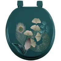 Dynamic24 Motiv WC Sitz Pfau Feder Klodeckel Toilette Klobrille