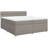 vidaXL Boxspringbett mit Matratze Taupe 200x200 cm Stoff