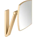 Keuco iLook_move Kosmetikspiegel eckig, 5-fache Vergrößerung, Wandmodell, Messing gebürstet