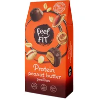 Feel FIT Protein Erdnussbutter-Pralinen in hochwertiger Milchschokolade, ohne Zuckerzusatz, 17% Eiweiß, glutenfrei 66 g (1 Packung)