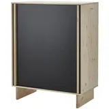 IKEA GLAMBERGET Kleiderschrank mit 3 Schiebetüren Kiefer/schwarz