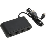 GC-Controller-Adapter, NGC-Controller-Adapter für Switch, Wii U und PC USB mit 4 Anschlüssen, Vibrationsfunktion, Plug & Play, Keine Treiber Erforderlich