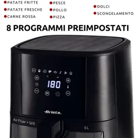 Ariete 4626 Heissluft-Fritteuse, Fritteuse, Schwarz
