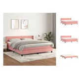 vidaXL Boxspringbett mit Matratze Rosa 180x200 cm Samt