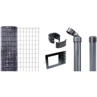GAH Alberts Alberts Fix-Clip Pro als Zaun-Komplettset, zum Einbetonieren | verschiedene Längen und Höhen | anthrazit | Höhe 102 cm Länge 50 m