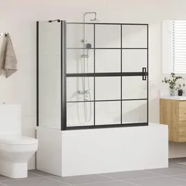 vidaXL Bad-Duschschirm Schwarz und Transparent 116 x 68 x 128 cm