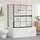 vidaXL Bad-Duschschirm Schwarz und Transparent 116 x 68 x 128 cm