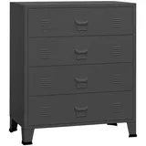 vidaXL Industrial Kommode mit Schubladen Sideboard Schrank Anrichte Schubladenschrank Metallschrank Beistellschrank Anthrazit 78x40x93cm Metall