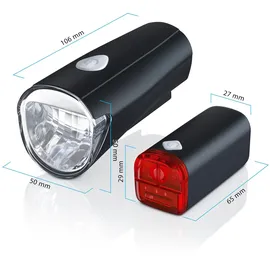 Aplic LED Fahrradlampen Set mit Front & Rücklicht StVZO zugelassen / Energiesparend / 30 Lux