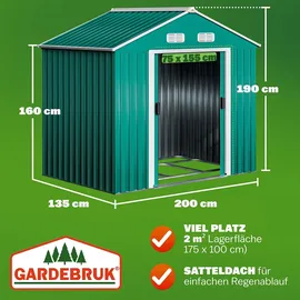 Gardebruk Gerätehaus 1,32 x 1,96 m Grün
