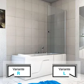 SeniorBad Seniorendusche Badewanne mit Tür 75 x 150 cm (S17D-WP-R-EC)