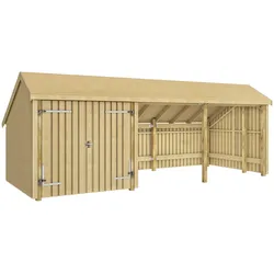 Gartenhaus PLUS "Multi", beige (natur), Holzwerkstoff, Gartenhäuser, Gartenhaus 15,5 m2 Doppeltür, Dachpappe/Aluleisten/H-Füße
